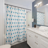 Fun Blue Sea Turtle Shower Curtains - Coastal Bathroom Decor