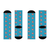 Blue Sea Turtle Cushioned Crew Socks