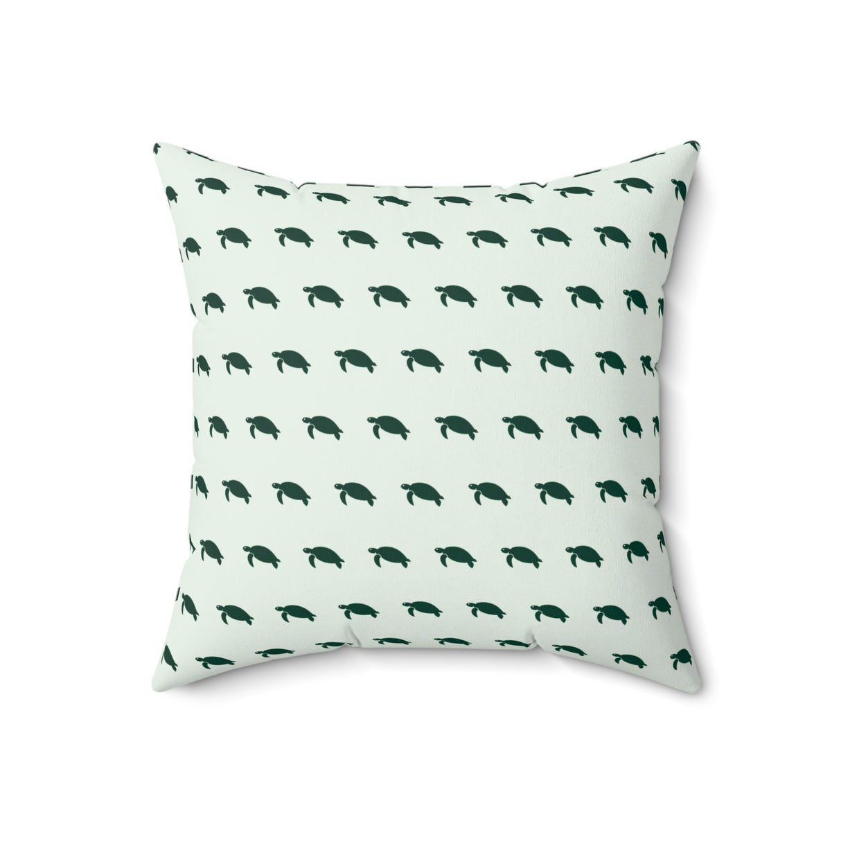 Green Turtle Pattern Faux Suede Pillow, Coastal Home Decor, Boho Accent Cushion, Beach House Accent, Sea Turtle Decor