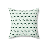 Green Turtle Pattern Faux Suede Pillow, Coastal Home Decor, Boho Accent Cushion, Beach House Accent, Sea Turtle Decor