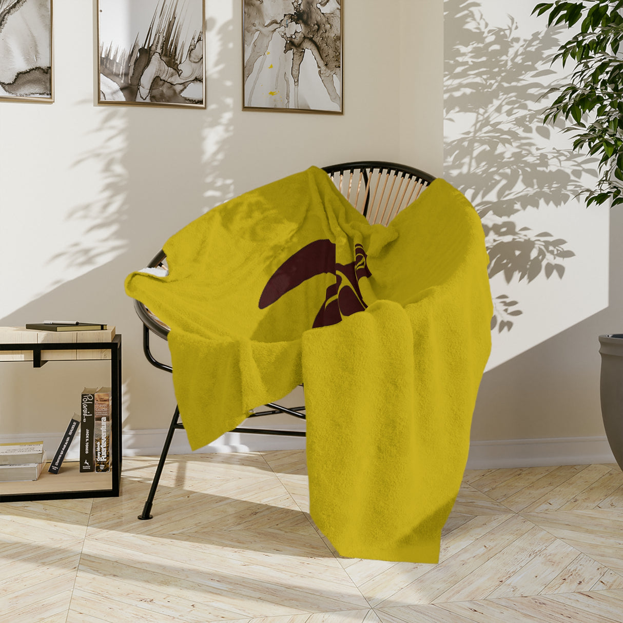 Brown and Gold Sea Turtle -Themed Velveteen Microfiber Blanket - 3 Sizes