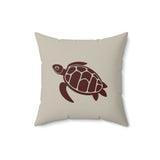 Brown Sea Turtle Pillow, Faux Suede Pillow - 4 sizes
