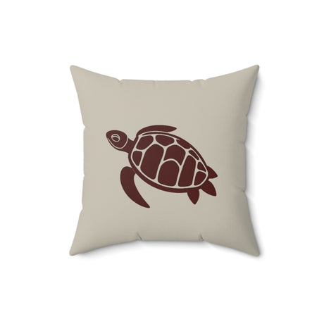Brown Sea Turtle Pillow, Faux Suede Pillow - 4 sizes