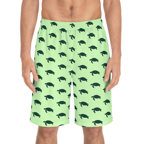 Turtle Print Men's Board Shorts, Beachwear, Swimwear, Summer Fashion, Beach Gifts, Casual Shorts