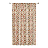 Brown and Orange Sea Turtle Tiki Pattern Window Curtain