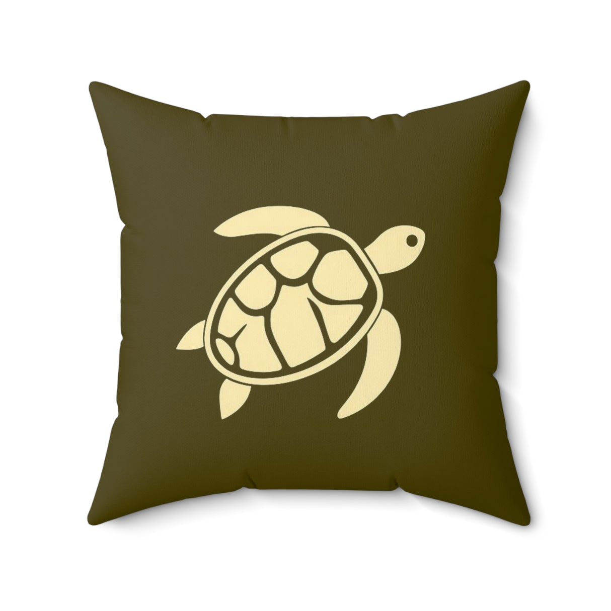 Dark Moss Green Sea Turtle Pillow, Faux Suede Pillow - 4 sizes