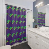 Wild Purple Sea Turtle Shower Curtains - Coastal Bathroom Decor