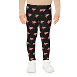 Kids Black and Pink Sea Turtle Leggings - Comfortable, Fun Clothing for Playtime, Gifts for Birthdays, Christmas, Everyday Wear, Toddler Fashion