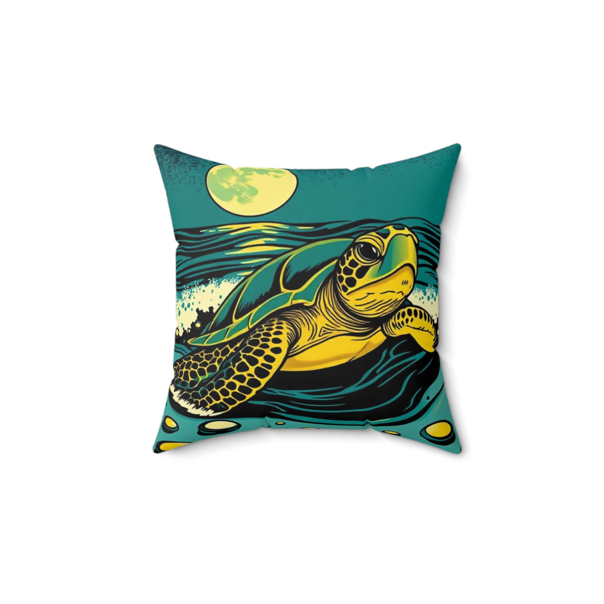 Coming Ashore Sea Turtle Pillow, Faux Suede Pillow - 4 sizes