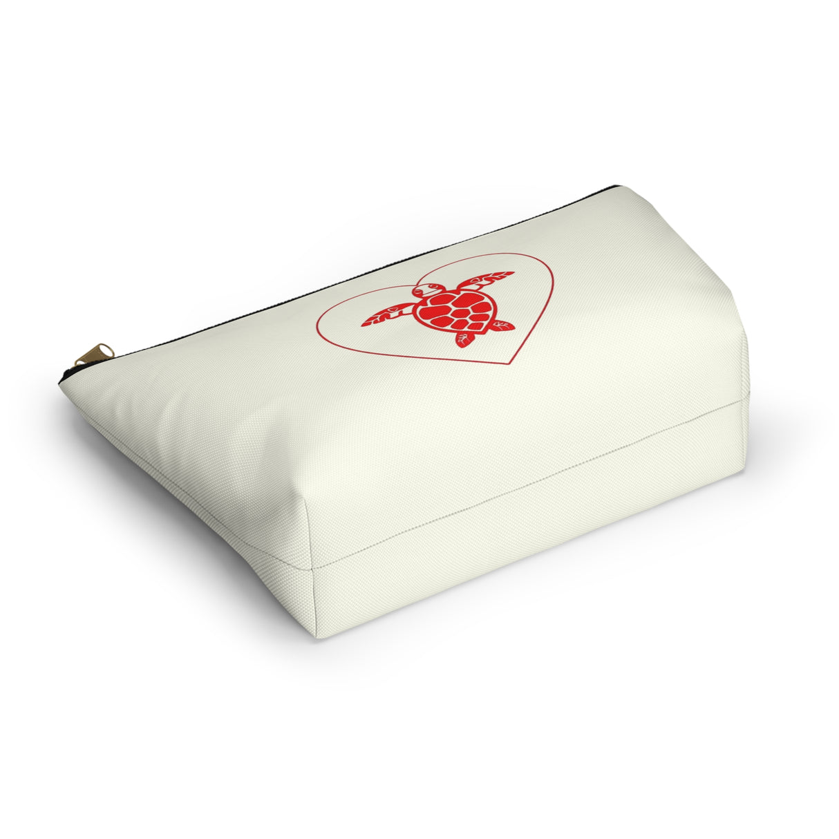 Red Heart Sea Turtle Print Accessory Pouch