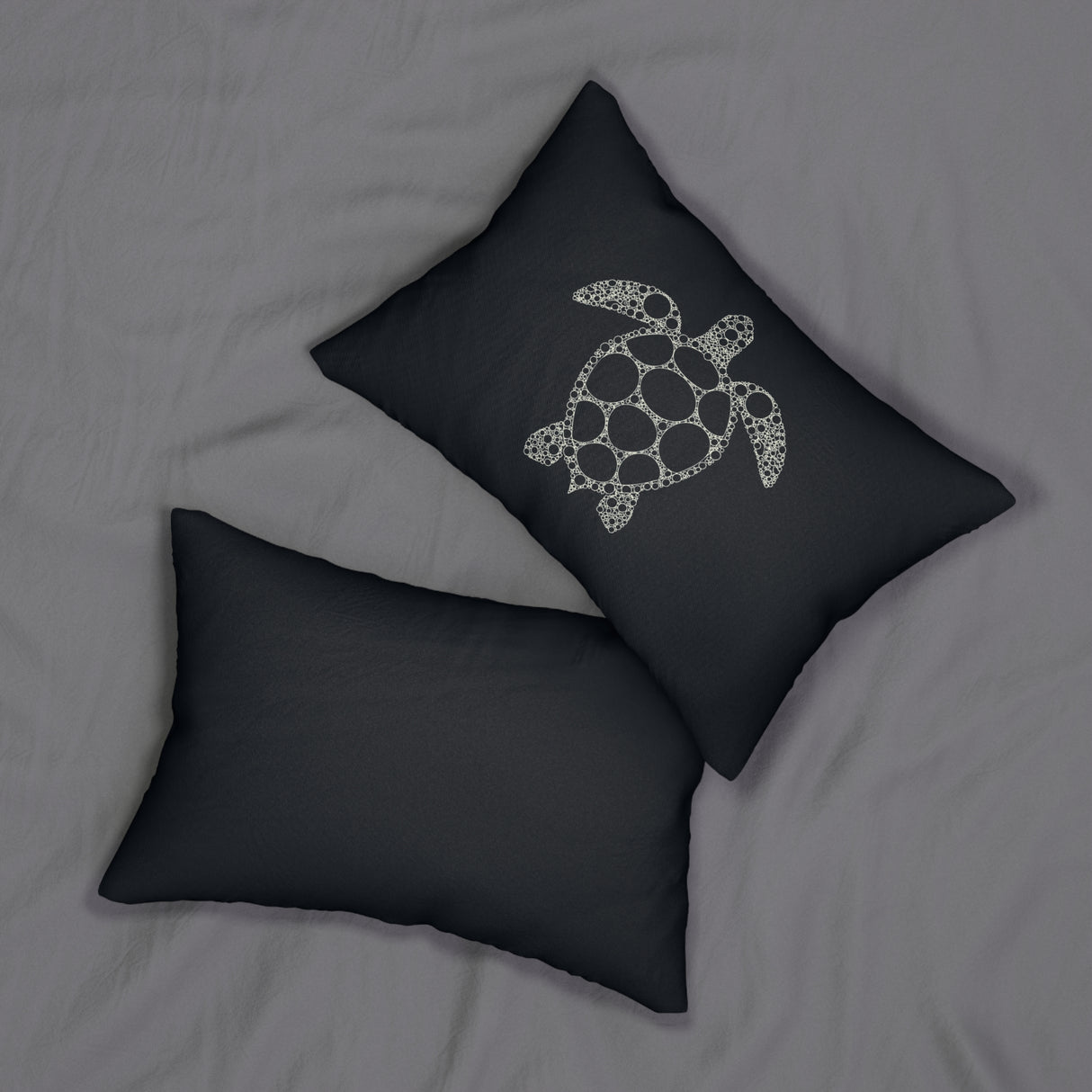 Dark Navy Sea Turtle Lumbar Pillow