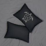 Dark Navy Sea Turtle Lumbar Pillow