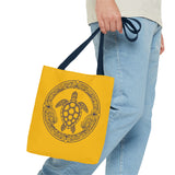 Gold and Purple Tropical Print Sea Turtle Tote Bag - 3 sizes