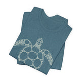 Sea Turtle Detailed Circle Graphic Tee White Ink - 6 Colors