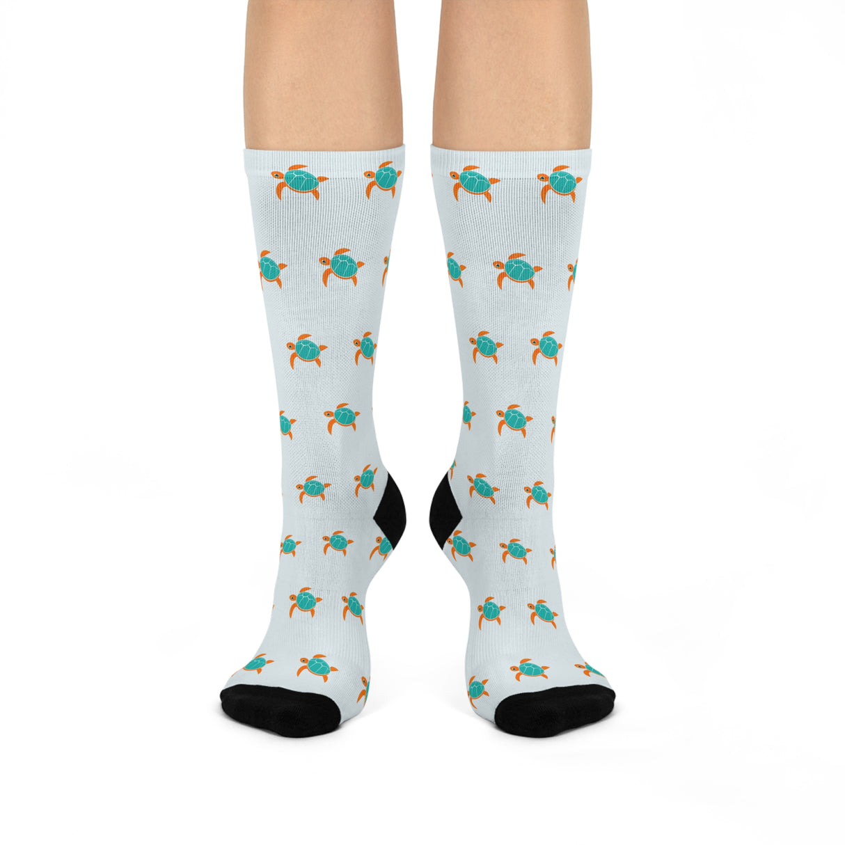 Light Blue Sea Turtle Cushioned Crew Socks