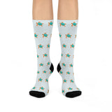 Light Blue Sea Turtle Cushioned Crew Socks