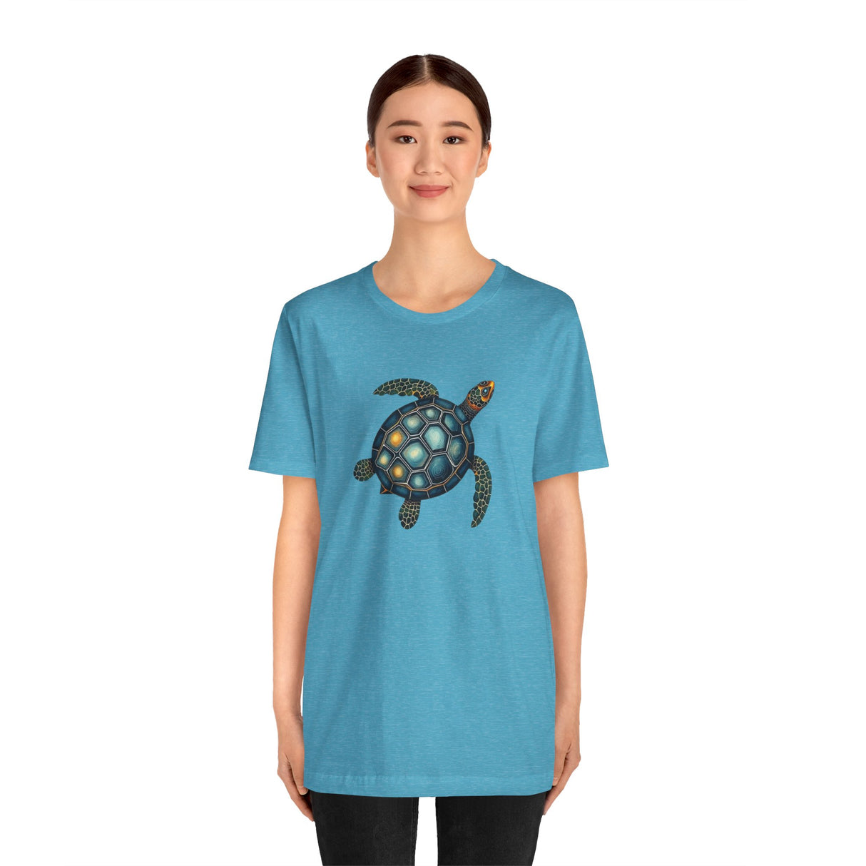 Oil Paint Green and Blue Sea Turtle Graphic Tee - 6 Colors