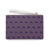 Purple Monochrome Stylish Sea Turtle Faux Leather Clutch Bag