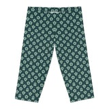 Dark Teal Sea Turtle Capri Leggings