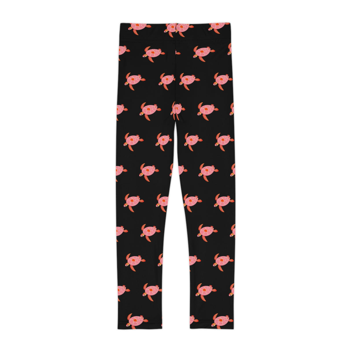 Kids Black and Pink Sea Turtle Leggings - Comfortable, Fun Clothing for Playtime, Gifts for Birthdays, Christmas, Everyday Wear, Toddler Fashion