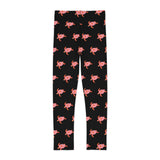 Kids Black and Pink Sea Turtle Leggings - Comfortable, Fun Clothing for Playtime, Gifts for Birthdays, Christmas, Everyday Wear, Toddler Fashion