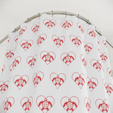 Red Heart Sea Turtle Shower Curtains - Coastal Bathroom Decor