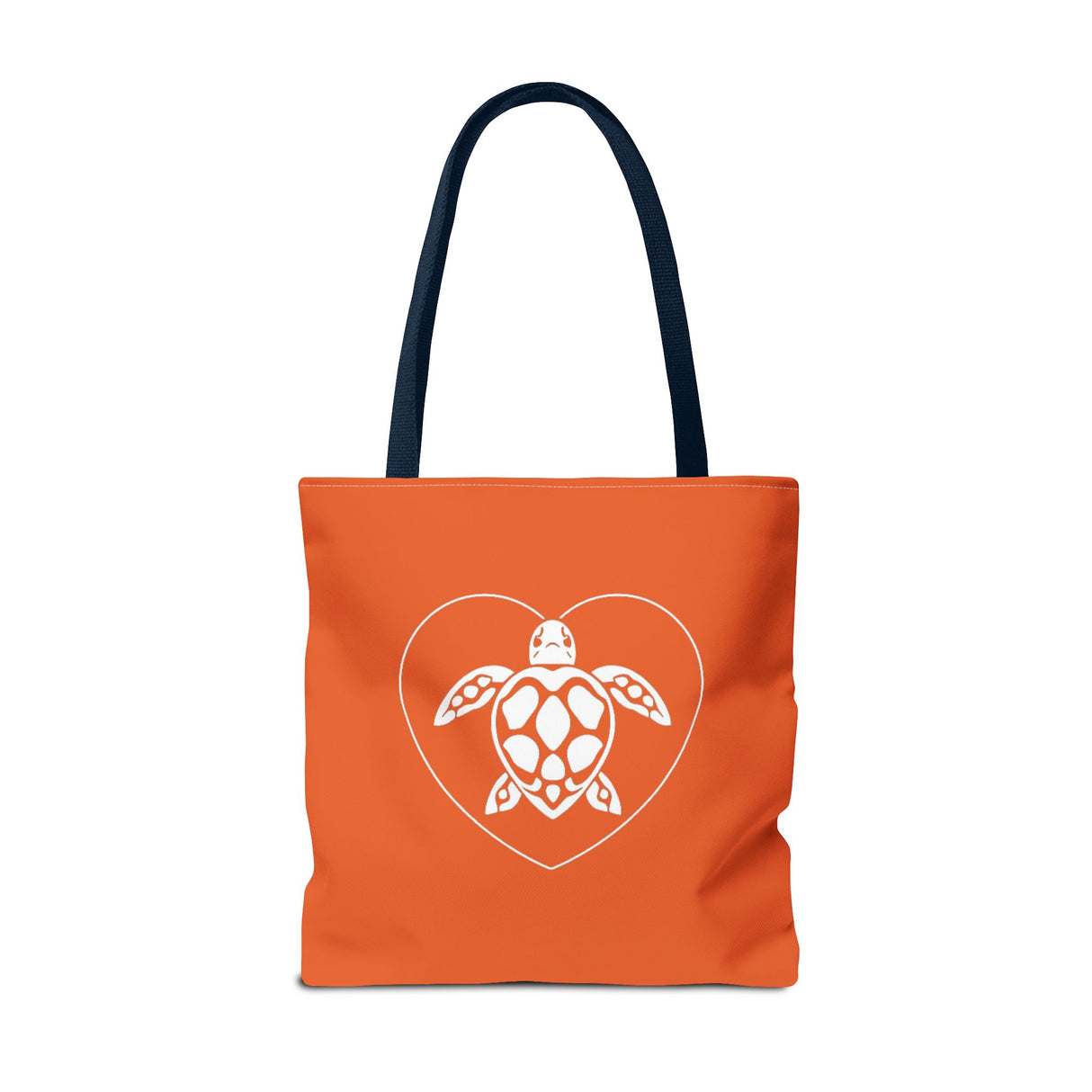 Orange Sea Turtle Heart Tote Bag - 3 sizes