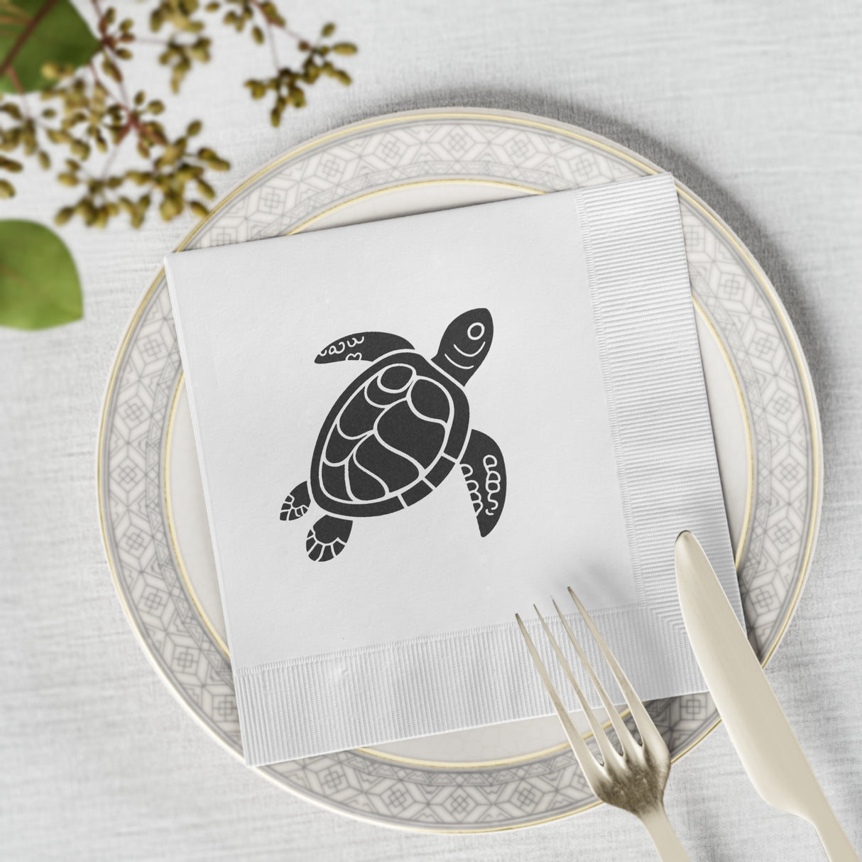 Black Island SeaTurtle-Themed Cocktail Napkins