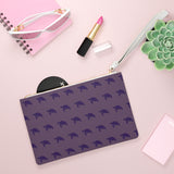 Purple Monochrome Stylish Sea Turtle Faux Leather Clutch Bag