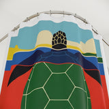 Mod Art Print Sea Turtle Shower Curtains - Coastal Bathroom Decor