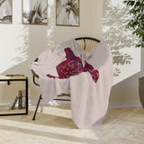 Peach and Purple Sea Turtle-Themed Velveteen Microfiber Blanket - 3 Sizes
