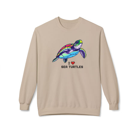 8 Bit I Love Sea Turtle Sweatshirt - 4 colors