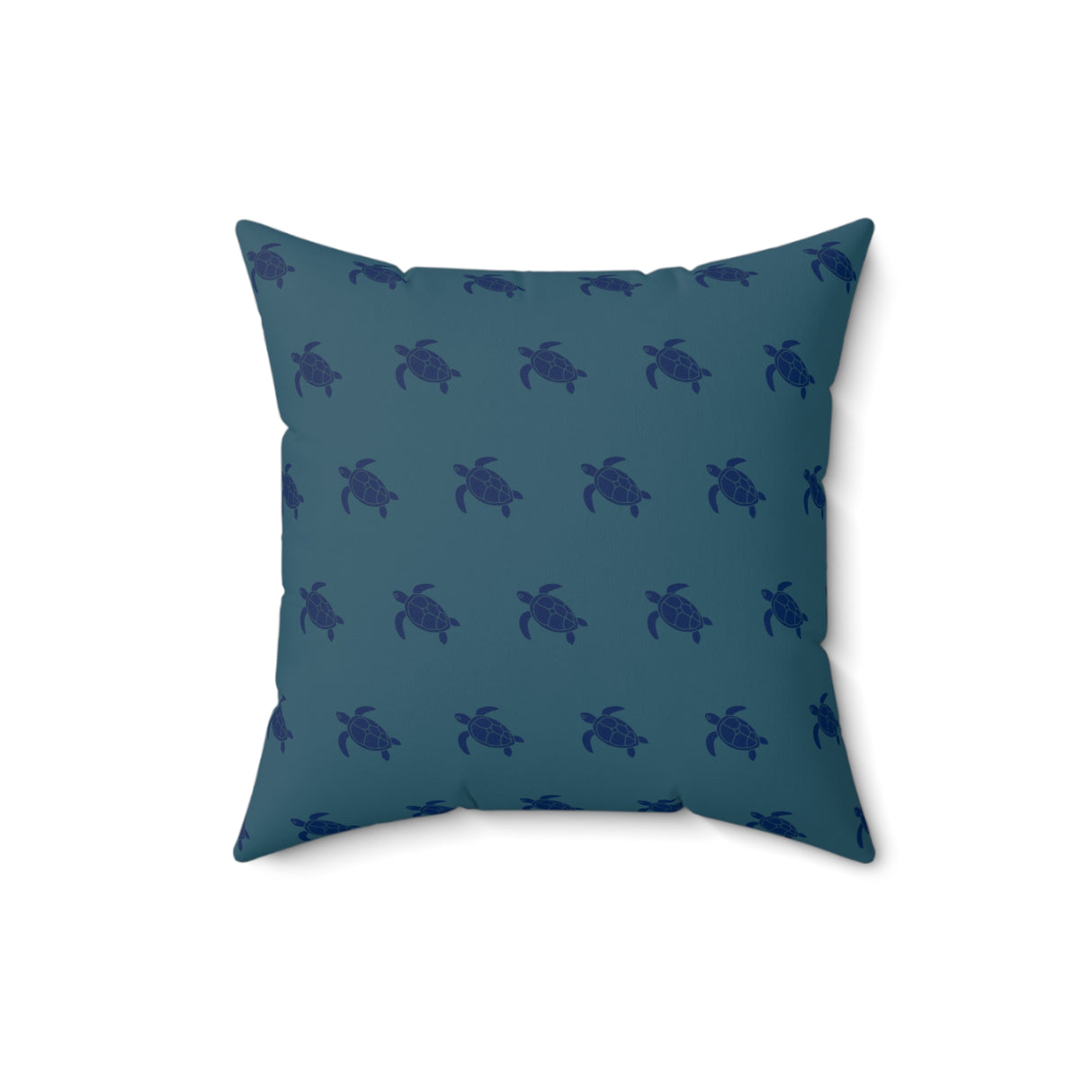 Monochrome Blue Sea Turtle Pillow, Faux Suede Pillow - 4 sizes
