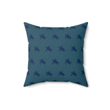 Monochrome Blue Sea Turtle Pillow, Faux Suede Pillow - 4 sizes