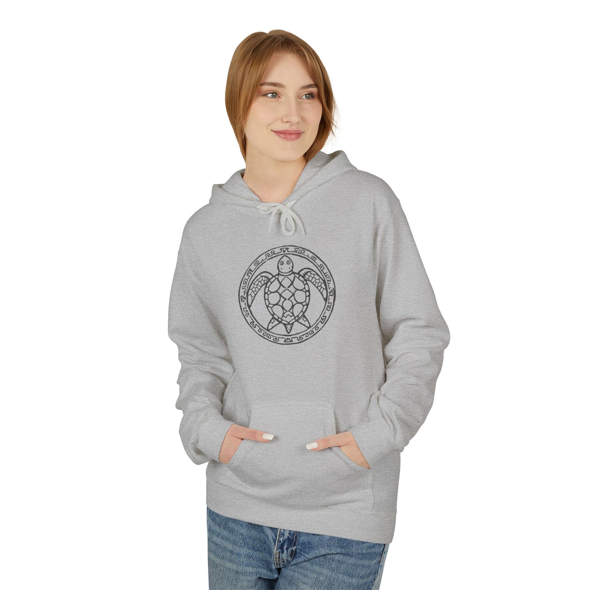 Tribal Sea Turtle Hoodie - Comfy Unisex Fleece Sweatshirt - 5 Colors