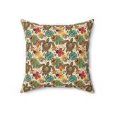 Tropical Pattern Sea Turtle Faux Suede Pillow - 4 sizes