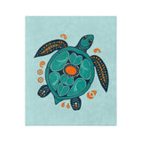 Blue Turtle-Themed Velveteen Microfiber Blanket - Great for living rooms, bedroom or the beach - 3 Sizes