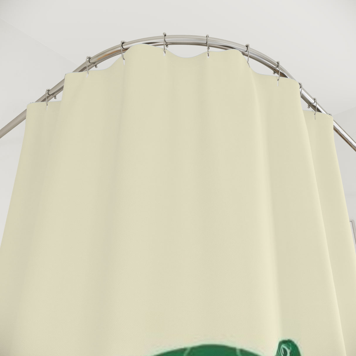 Green and Off White Swimming Sea Turtle Shower Curtains - Coastal Bathroom Decor