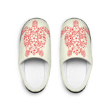 Womens Tropical Flower Sea Turtle Print Indoor Slippers