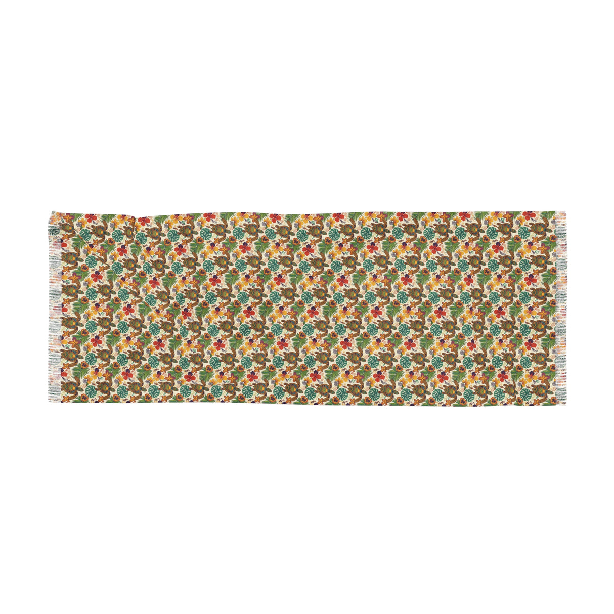Tropical Print Sea Turtles Light Scarf