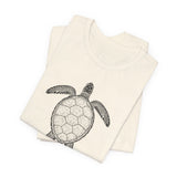 Intricate Black Ink Sea Turtle Graphic Tee - 7 Colors