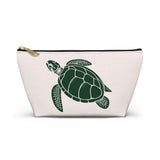 Pink and Green Sea Turtle Print Accessory Pouch