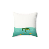Blue Sea Turtle Pillow, Faux Suede Pillow - 4 sizes