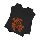 Orange Tribal Sea Turtle Graphic Tee - 6 Colors