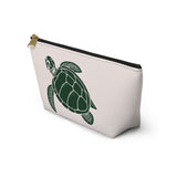 Pink and Green Sea Turtle Print Accessory Pouch