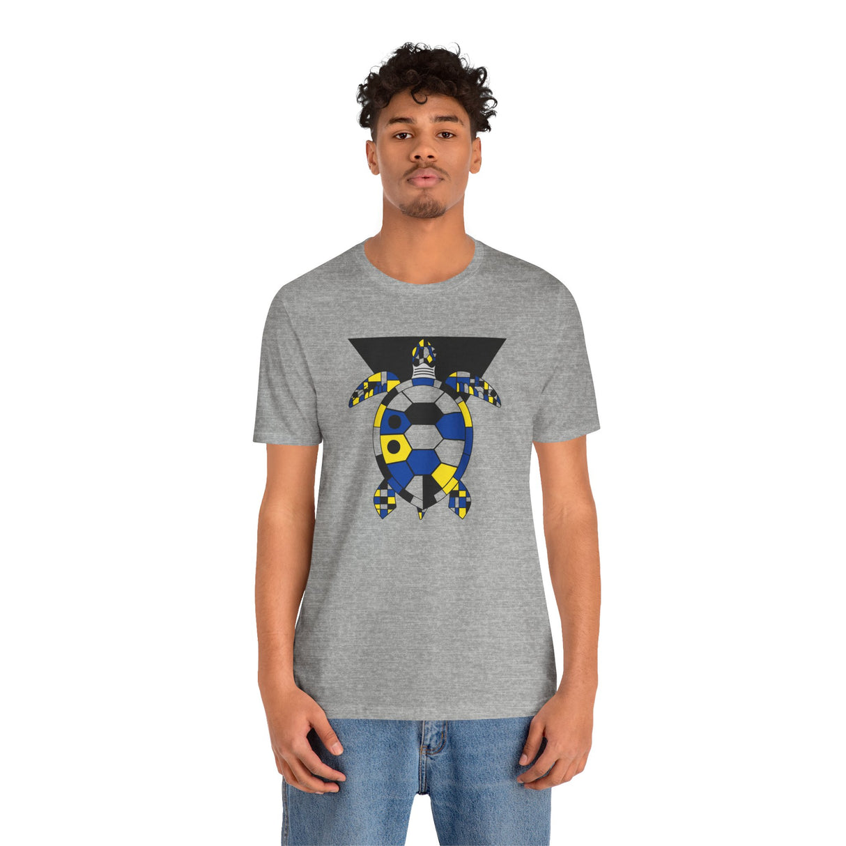 Bauhaus Blue Yellow Black Sea Turtle Graphic Tee - 5 Colors