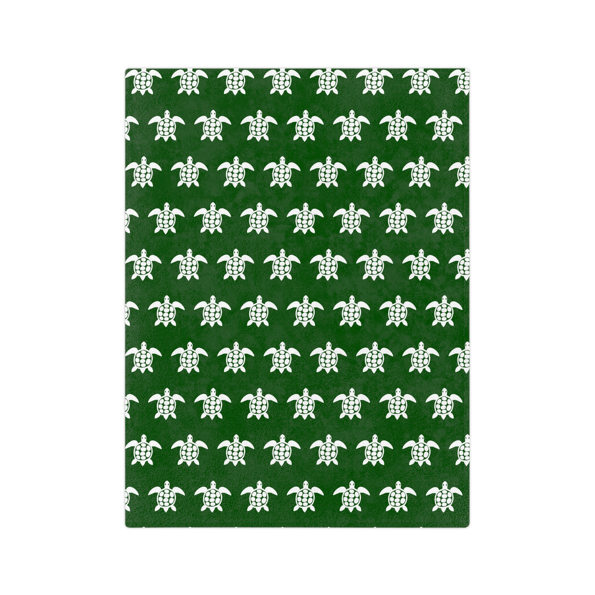 Green and White Sea Turtle Pattern-Themed Velveteen Microfiber Blanket - 3 Sizes
