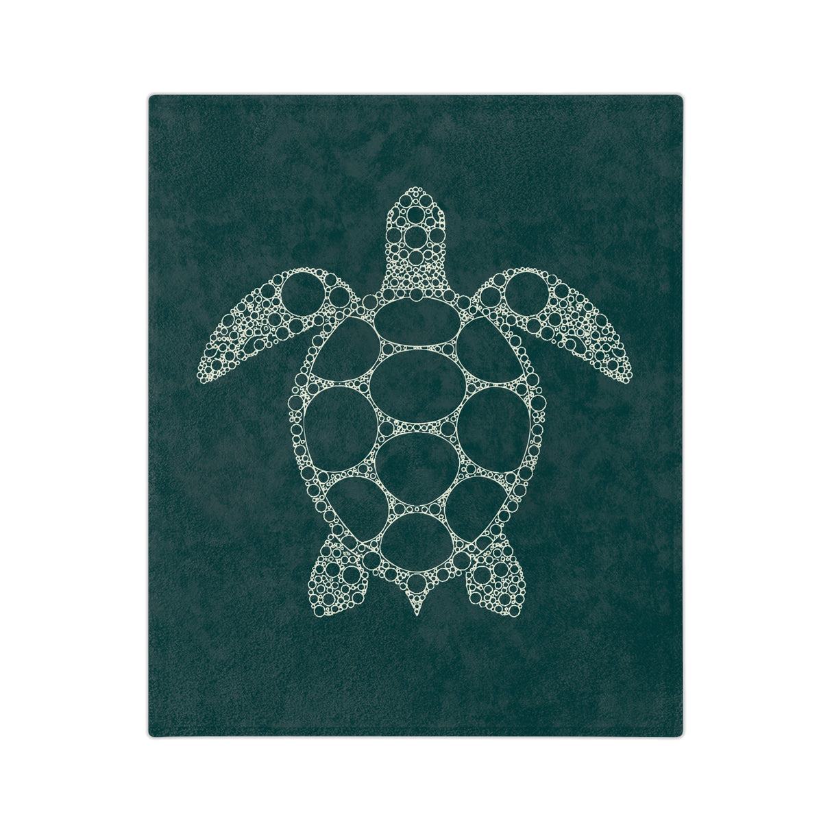 Dark Teal Sea Turtle-Themed Velveteen Microfiber Blanket - 3 Sizes