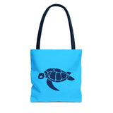 Blue Sea Turtle Icon Tote Bag - 3 sizes