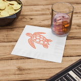 Orange Tropical SeaTurtle-Themed Cocktail Napkins